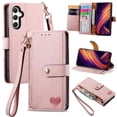 thumbnail image 1 of Case for Samsung A25 5G Wallet Leather Case Love Zipper Lanyard, 1 of 5
