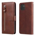 thumbnail image 1 of Case for Samsung Galaxy A03 Zipper Pocket Wallet Leather Case Magnetic Closure Flip Cover - Brown, 1 of 6