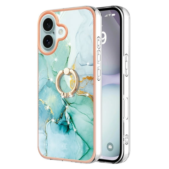 Case for Samsung Galaxy A03S Marble-patterned phone case with 360° rotating ring stand - Stylish and practical protection