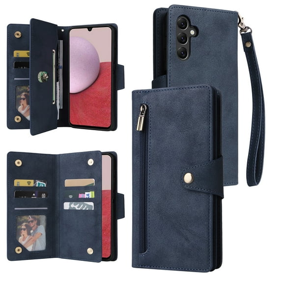 Case for Samsung Galaxy A14 5G Magnetic Leather Zipper Wallet Cover Card Holder