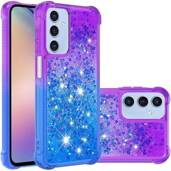Case for Samsung Galaxy A15 5G Case Glitter Liquid Cute Clear Shockproof Back Cover,Soft TPU Phone Case for Samsung Galaxy A15 5G Gradient Purple