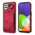 thumbnail image 1 of Case for Samsung Galaxy A22 4G, PU Leather 3 Card Slots with Finger Ring Holder Shockproof Phone Case, 1 of 15