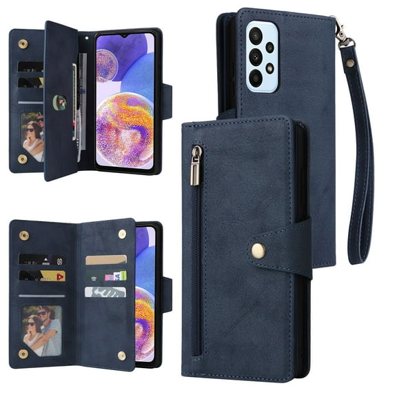 Case for Samsung Galaxy A23 4G/5G Magnetic Leather Zipper Wallet Cover Card Holder