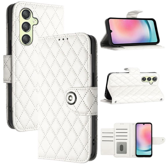 Case for Samsung Galaxy A24 4G Wallet Cover Wrist Strip Shockproof Stylish Protective Card Holder