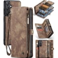thumbnail image 1 of Case for Samsung Galaxy A25 5G Wallet Cover Trifold with Detachable Card Holder Strong Magnetic TPU PC Handmade Leather Zipper, 1 of 5