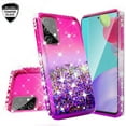 thumbnail image 1 of Case for Samsung Galaxy A32 5G Case with Tempered Glass Screen Protector Sparkle Glitter Flowing Liquid Quicksand Cute Women Girls Case - Pink/Purple, 1 of 5
