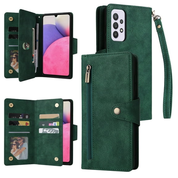 Case for Samsung Galaxy A33 5G Magnetic Leather Zipper Wallet Cover Card Holder