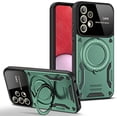 thumbnail image 1 of Case for Samsung Galaxy A52 with Magnetic Attraction 360° Ring Stand Cover for Samsung Galaxy A52 with Screen Camera Protector Hard PC TPU Case Green, 1 of 7