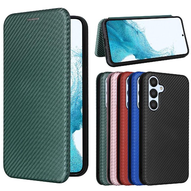 Case for Samsung Galaxy A54 5G Leather Folio Flip Case Carbon