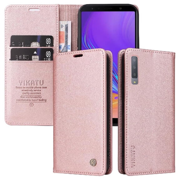 Case for Samsung Galaxy A7 2018 Wallet Case with Card Slots PU Leather Magnetic Closure