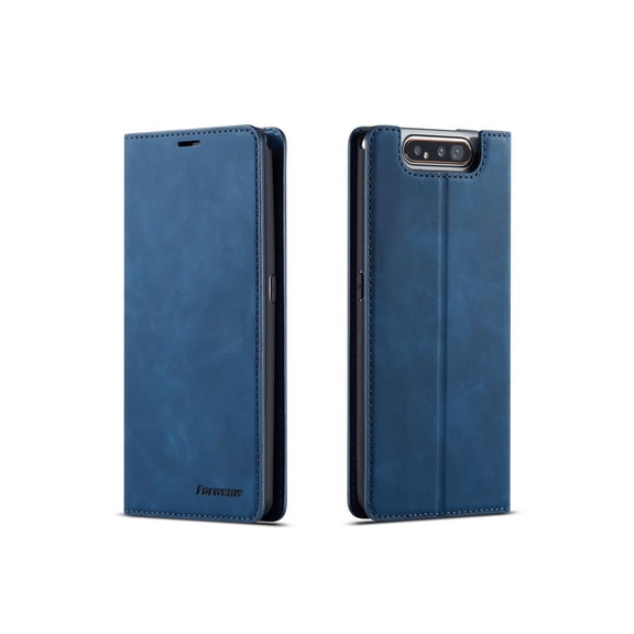 Case for Samsung Galaxy A80 / A90, Premium PU Leather Cover TPU Bumper with Card Holder Kickstand Hidden Magnetic Shockproof Flip Wallet Case