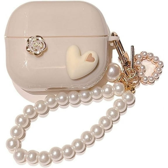 Case for Samsung Galaxy Buds 3/Buds 3 Pro,Stylish White Earphone Soft Protective Cover,Shockproof Earbuds Shell for Boys Girls (Heart)