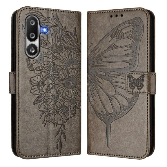 Case for Samsung Galaxy M36 Magnetic Embossing Butterfly Premium Leather Flip Cover