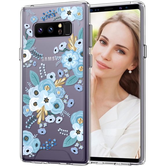 Case for Samsung Galaxy Note 8, Clear Floral Pattern Designed Shockproof Protective Phone Case, Thin Cover for Samsung Galaxy Note 8
