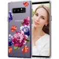thumbnail image 1 of Case for Samsung Galaxy Note 8, Hard PC Back & Soft TPU Frame, Clear Floral Designed Non-Slip Thin Protective Note 8 Case for Women Girls (Peony), 1 of 13