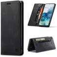 thumbnail image 1 of Case for Samsung Galaxy S22 5G, Retro Matte Protective Leather Case with RFID Blocking Viewing Stand Magnetic Closure TPU Shell Flip Cover - Black, 1 of 8
