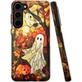 thumbnail image 1 of Case for Samsung Galaxy S23, Halloween Stained Glass Autumn Phone Case Military-Grade Drop Protection Cover for Women Girl - Glossy, 1 of 7