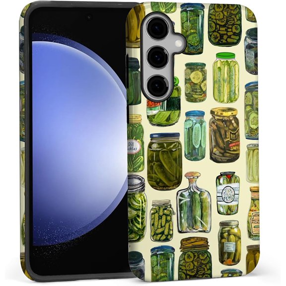 Case for Samsung Galaxy S24 FE, Camera Full Shell Protection Soft Phone Case-Fun Green Canned Food