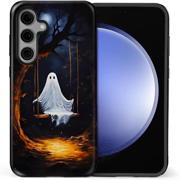 Case for Samsung Galaxy S24 Plus, Camera Full Shell Protection Soft Phone Case -Cute Ghosty Lovers