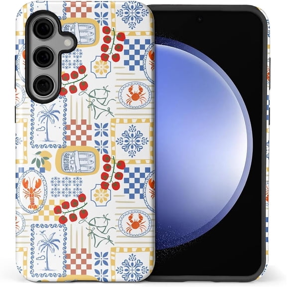 Case for Samsung Galaxy S25, Camera Full Shell Protection Soft Phone Case-Fish Coastal Preppy Life