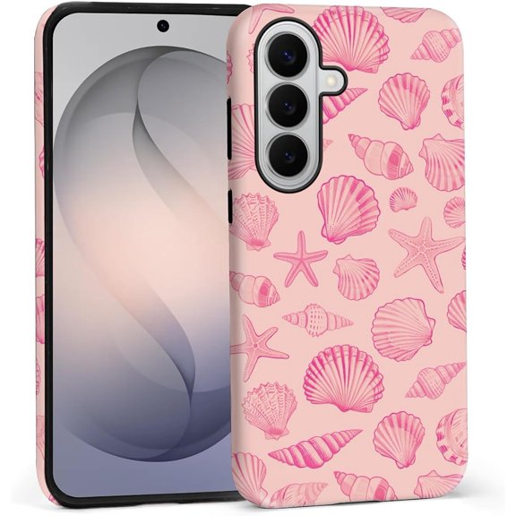 Case for Samsung Galaxy S26+ Plus, Camera Full Shell Protection Soft Phone Case-Vintage Pink Shells