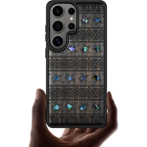 Case for Samsung Galaxy S26 Ultra Case, Artisan Design Shell Inlaid, Sami Turtles, Black