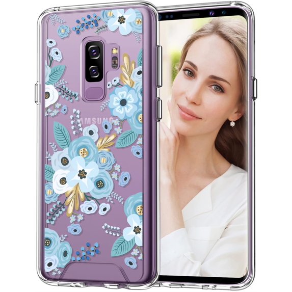 Case for Samsung Galaxy S9 Plus, Clear Floral Pattern Designed Shockproof Protective Phone Case, Thin Cover for Samsung Galaxy S9 Plus