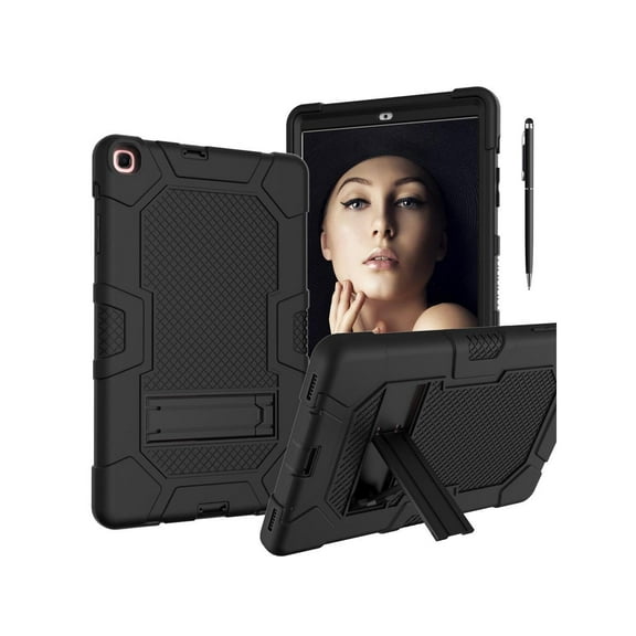 Case for Samsung Galaxy Tab A 10.1 inch 2019 SM-T510/ SM-T515/ SM-T517 with Kickstand, Heavy Duty Shockproof Protective Cover with Stylus Pen