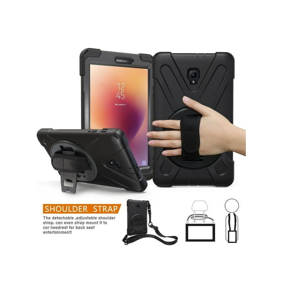 Case for Samsung Galaxy Tab A 8.0 inch 2017 SM-T380 SM-T385 Heavy Duty Protective Cover with Rotatable Stand Adjustable Handle Grio Shoulder Strap