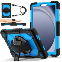 Case for Samsung Galaxy Tab A11 8.7 inch 2025 SM-X130 X133 X135 Shockporoof Cover with Pencil Holder Rotating Hand Strap & Stand & Shoulder Strap