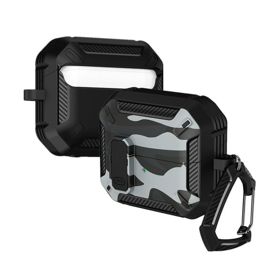 Case for Samsung Galaxy Buds 3 / Buds 3 Pro Camouflage Earphone Cover with Secure Lock and Mountaineering Buckle