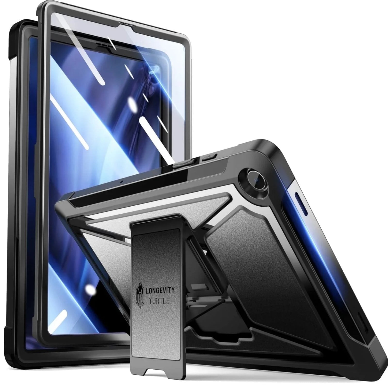 Case for Samsung Galaxy Tab A9+/A9 Plus 11 inch 2023, Full Body Rugged Shockproof Protective Case with Built-in Screen Protector/Pencil Holder/Kickstand, Black