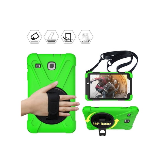 Case for Samsung Galaxy Tab E 8.0 Model SM-T375 SM-T377 SM-T378 Shockproof Protective Cover with Kickstand Hand Strap Shoulder Strap