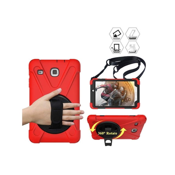 Case for Samsung Galaxy Tab E 8.0 Model SM-T375 SM-T377 SM-T378 Shockproof Protective Cover with Kickstand Hand Strap Shoulder Strap