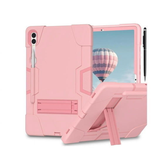 Case for Samsung Galaxy Tab S9 Plus/S9 FE Plus 12.4 inch with Kickstand, Heavy Duty Shockproof Protective Cover with Pencil Holder, Stylus Pen