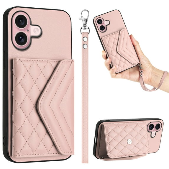 Case for Samsung Galaxy X Cover 7 Quilted phone case with a card slot and detachable wristband for protecting wallet.
