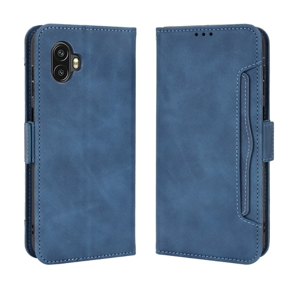 Case for Samsung Galaxy XCOVER 6 PRO Cover Adjustable Detachable Card Holder Magnetic closure Leather Wallet Case - Blue