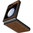 thumbnail image 1 of Case for Samsung Galaxy Z Flip 5 (2023) PU Leather Back & Hard PC Bumper Phone Case for Galaxy Z Flip 5 5G - Brown, 1 of 13