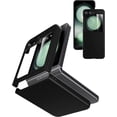 thumbnail image 1 of Case for Samsung Galaxy Z Flip 5 (2023) with Cover Screen Protector, Thin Hard PC Phone Case for Galaxy Z Flip5 - Black+Glass, 1 of 7