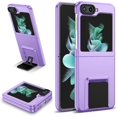 thumbnail image 1 of Case for Samsung Galaxy Z Flip 5, [Adjustable Bracket] Shockproof PC Shell with Lens Protection Galaxy Flip 5 Phone Case, Purple, 1 of 14