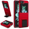 thumbnail image 1 of Case for Samsung Galaxy Z Flip 5, [Adjustable Bracket] Shockproof PC Shell with Lens Protection Galaxy Flip 5 Phone Case, Red, 1 of 14