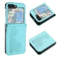thumbnail image 1 of Case for Samsung Galaxy Z Flip 5, PU Leather Flip Protective Phone Case Emboss Flower Book Case for Samsung Galaxy Z Flip 5 - Lightblue, 1 of 4