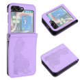 thumbnail image 1 of Case for Samsung Galaxy Z Flip 5, PU Leather Flip Protective Phone Case Emboss Flower Book Case for Samsung Galaxy Z Flip 5 - Purple, 1 of 4