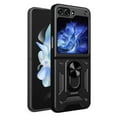 thumbnail image 1 of Case for Samsung Galaxy Z Flip 7 with Kickstand, 360° Rotate Ring Hybrid Rugged Bumper Shockproof Case Cover for Samsung Galaxy Z Flip 7 5G, Black, 1 of 10