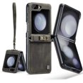 thumbnail image 1 of Case for Samsung Galaxy Z Flip5 2023,Protect PU Leather Cover with Wrist Strap Shockproof Protection Case (Coffee), 1 of 16