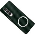 thumbnail image 1 of Case for Samsung Galaxy Z Fold 4 5G Case Compatible with MagSafe Charger Carbon Fiber Minimalist Style Slim Fit Anti-Scratch Shockproof Cover, Green, 1 of 7