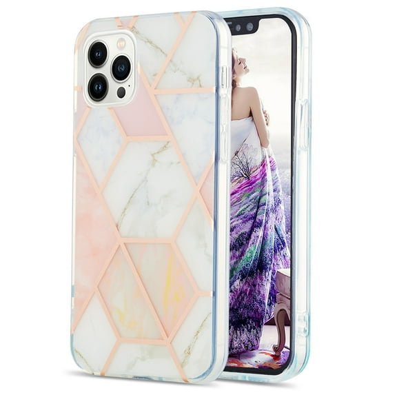 Case for Samsung Note 20 Shiny Geometric Marble Design Clear Bumper Glossy Case with Camera Screen Protection Anti-Fingerprint Skid Resistant