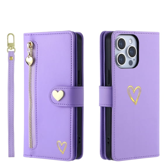 Case for Sharp Aquos 03K Wallet phone case with zipper pocket, wrist strap, flip cover and built-in card slots.