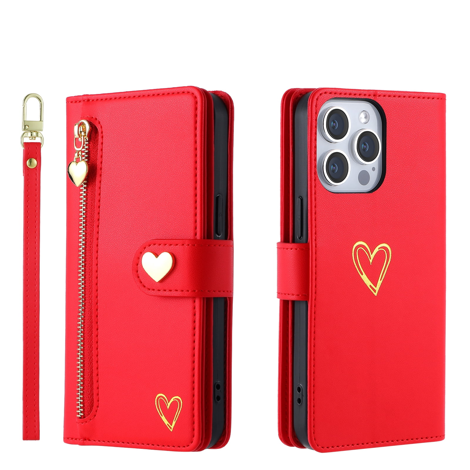 Case for Sharp Aquos Android One S7 Wallet phone case with zipper pocket, wrist strap, flip cover and built-in card slots.