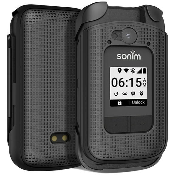 Case for Sonim XP3 Plus 4G Flip Phone, Nakedcellphone Slim Hard Shell Protector Cover for XP3plus (Model XP3900, Year 2021) - Black